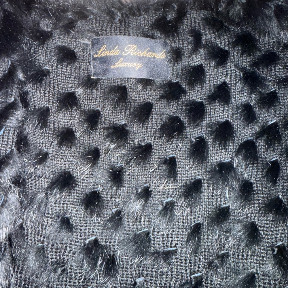 Linda Richards Luxury 100% Rabbit Fur Vest Black Womens Large